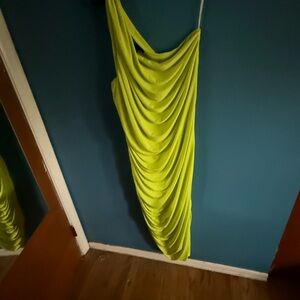 Eloquii One Shoulder Dress in Vibrant Yellow